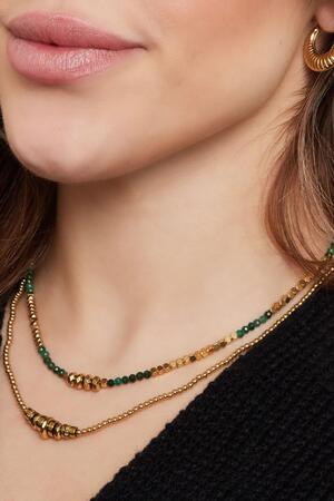 Necklace basic stones Green & Gold Hematite h5 Picture3